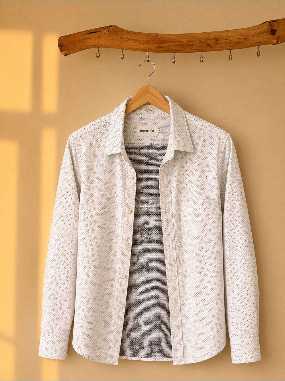 Taylor Stitch White Microdot Shirt Jacket
